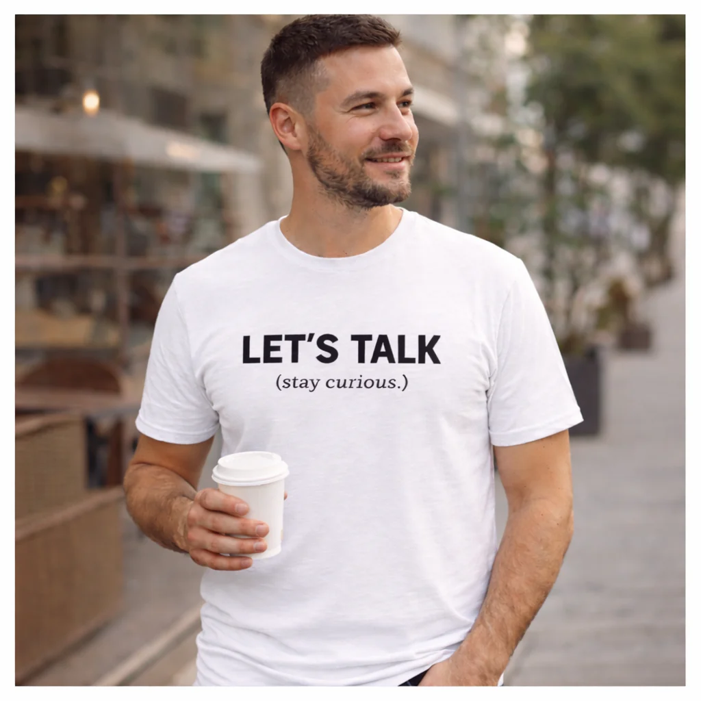 Let's Talk T-Shirt (black letters) - Image 2