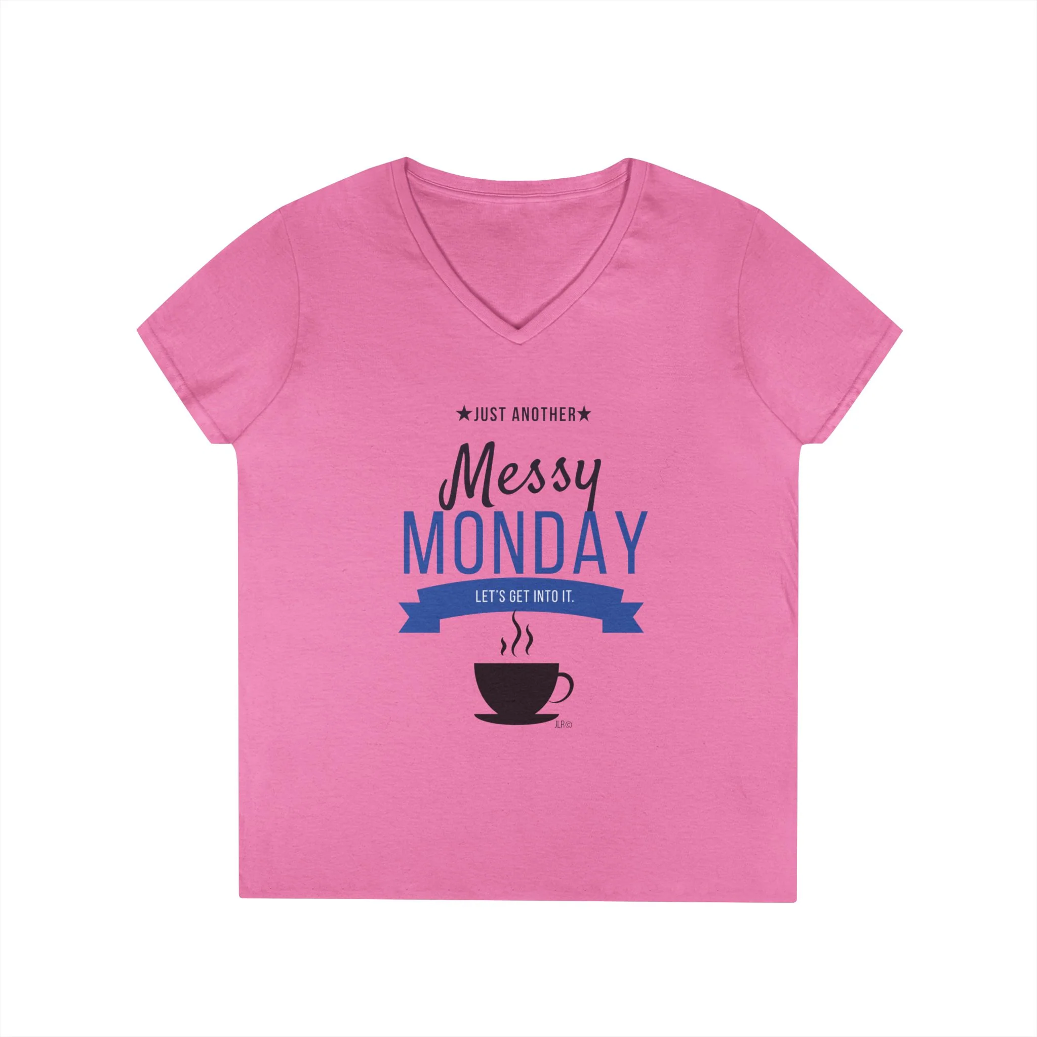 Messy Monday Tee — Ladies V-Neck - Image 3